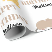 かわいいネズミの食べ齧歯動物のチーズ誕生日 ラッピングペーパー (ロールコーナー)