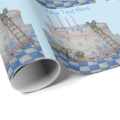 かわいいネズミは蝋燭の芸術のお誕生日ケーキを飾りました ラッピングペーパー (ロールコーナー)