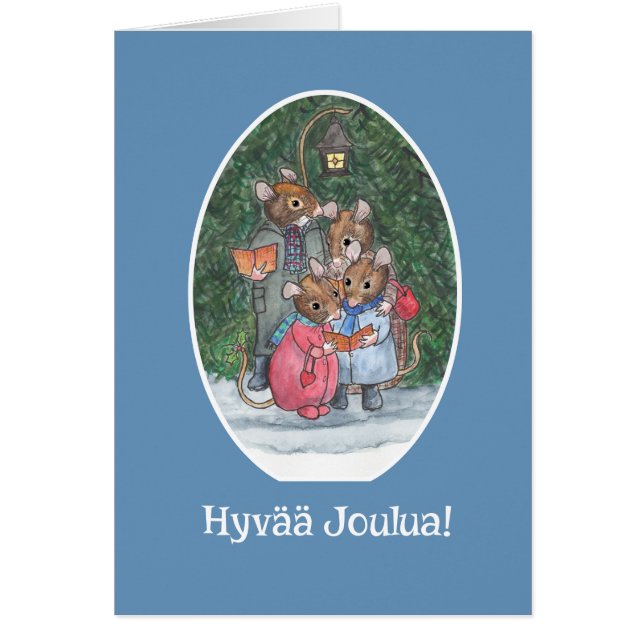 かわいいネズミキャロルシンガーフィンランド語の挨拶 (正面)