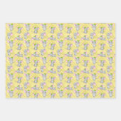 かわいいネズミタイル模様 ラッピングペーパーシート (正面3)