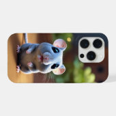 かわいいネズミデザイン iPhone 15 Pro カバー (裏面横)