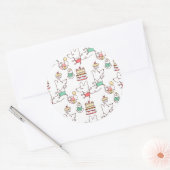 かわいいネズミベーカリーシェフスケッチ ラウンドシール (封筒)