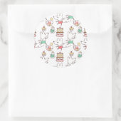 かわいいネズミベーカリーシェフスケッチ ラウンドシール (バッグ)