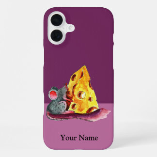 かわいいネズミ食べのチーズケースiphone iPhone 16 plusケース
