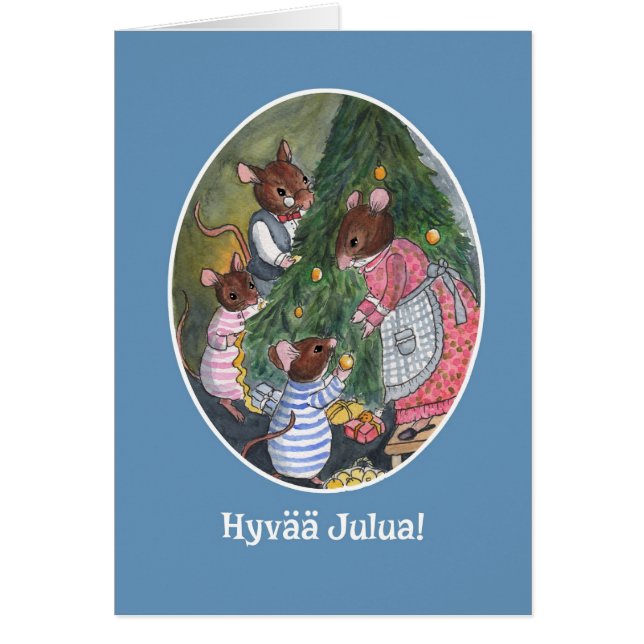 かわいいネズミ飾ズクリスマスツリーフィンランド語 (正面)