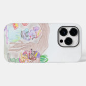 かわいいネズミ2匹とお花の子供用カスタムアート Case-Mate iPhoneケース (裏面 (横))