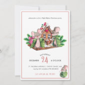 かわいいネズミ|クリスマスホリデーパーティ招待状 招待状 (正面)