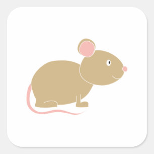 かわいいネズミ。 スクエアシール