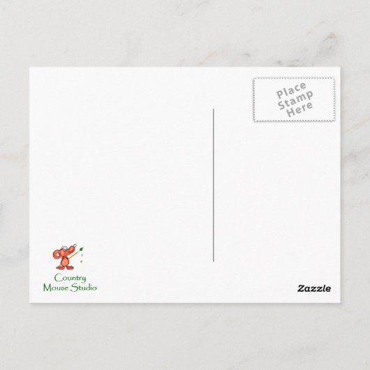 かわいいネズミ、マウスの水彩動物の自然 ポストカード (裏面)