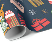 かわいいネズミ/リスのクリスマスラッピング紙 ラッピングペーパー (ロールコーナー)