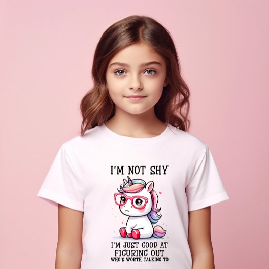 かわいいネタのユニコーン女の子 Tシャツ