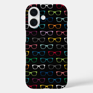 かわいいネディのヒップスターの眼鏡パタカラフルーン黒 iPhone 16ケース