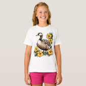 かわいいネネと黄色のハイビスカス Tシャツ (正面フル)