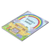 かわいいノアのアークイラストレーションゾウのカバ ノートブック (左側)