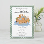 かわいいノアの箱舟ベビー招待状 招待状 (スタンド正面)