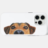 かわいいノジーの犬が覗き込む | おもしろいヴィンテージ電話Ca Case-Mate iPhoneケース (裏面 (横))