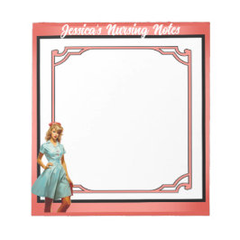 かわいいノスタルジックなナースピンナップ_ナースより良くそれをする ノートパッド