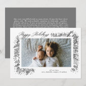 かわいいノスタルジックオーナメントガーランドホリデー シーズンカード (正面/裏面)