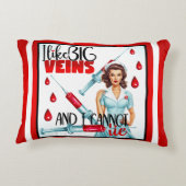 かわいいノスタルジックナース私はビッグ静脈が好き アクセントクッション (裏面)