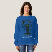 かわいいノバスコシアのロブスターのタータンチェックのワイシャツのセーター スウェットシャツ (正面フル)