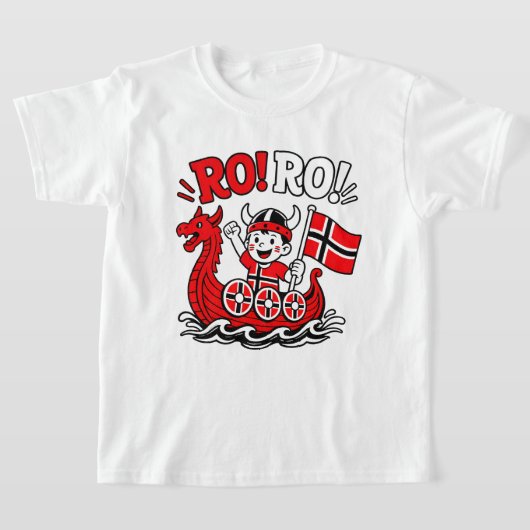 かわいいノルウェーのバイキングのカートゥーンの子供S Tシャツ (レイダウン)