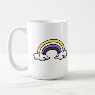かわいいノンバイナリレインボー コーヒーマグカップ