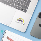 かわいいノンバイナリー レインボー シール (ノートパソコンとiPhone)