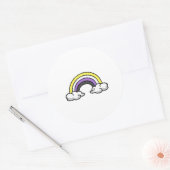 かわいいノンバイナリー レインボー ラウンドシール (封筒)