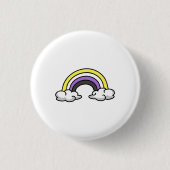 かわいいノンバイナリー レインボー 缶バッジ (正面)