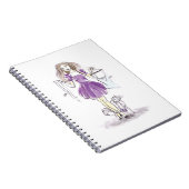 かわいいノートのファッション女の子および猫のショッピング ノートブック (右側)