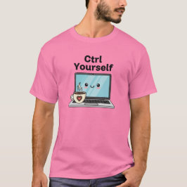 かわいいノートパソコンとコーヒー Tシャツ