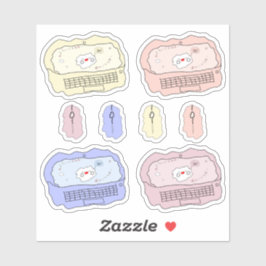かわいいノートパソコンとマウス ビニールステッカー シール