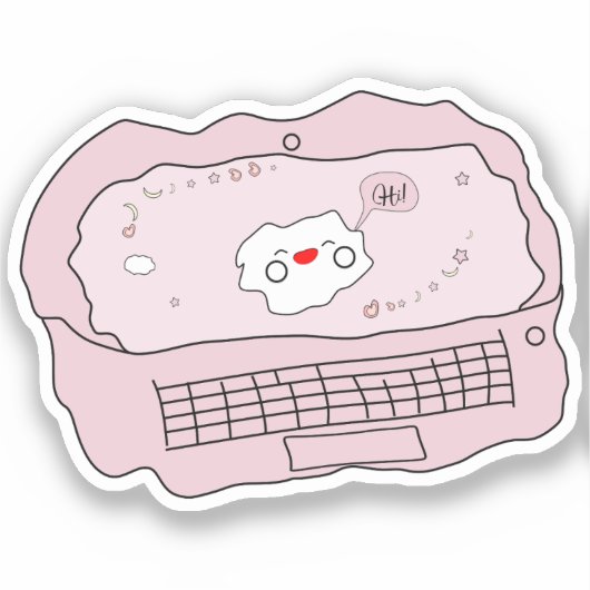 かわいいノートパソコンビニールシール シール (正面)