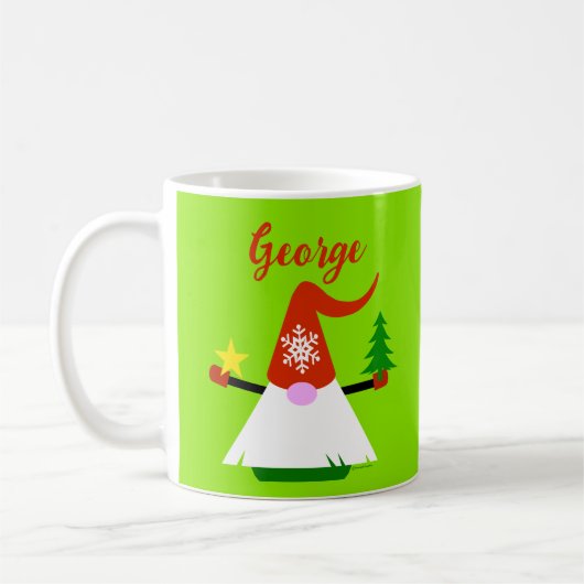 かわいいノームのクリスマスマグカップ コーヒーマグカップ (左)
