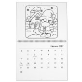 かわいいノームの子供用ぬりえカレンダー カレンダー (2月 2027)