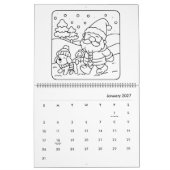 かわいいノームの子供用ぬりえカレンダー カレンダー (1月 2027)