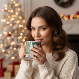 かわいいノームの水彩クリスマスパターン コーヒーマグカップ