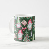 かわいいノームの水彩クリスマスパターン コーヒーマグカップ (正面左)