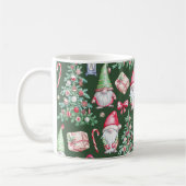 かわいいノームの水彩クリスマスパターン コーヒーマグカップ (左)