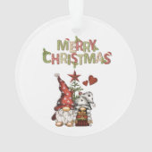 かわいいノームもみの木 私たちの最初のクリスマス オーナメント (裏面)