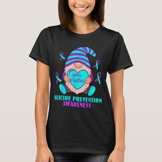 かわいいノームハートあなたの問題防止啓発 Tシャツ (正面)