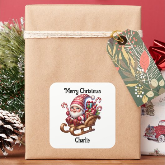 かわいいノーム クリスマス ホリデー ステッカー (クリスマス)