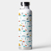 かわいいハイウェイ車のパターン ウォーターボトル (右面)