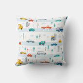 かわいいハイウェイ車のパターン クッション (裏面)