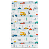 かわいいハイウェイ車のパターン スモールペーパーバッグ (正面)