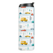 かわいいハイウェイ車のパターン タンブラー (回転左)