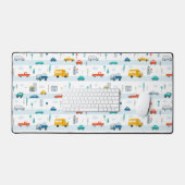 かわいいハイウェイ車のパターン デスクマット (キーボード&マウス)