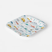 かわいいハイウェイ車のパターン ペーパープレート (傾斜あり)