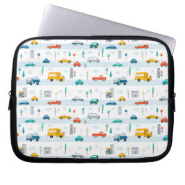 かわいいハイウェイ車のパターン ラップトップスリーブ