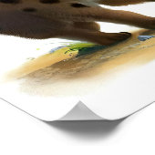 かわいいハイエナ絵を描の3D水彩画 ポスター (角)